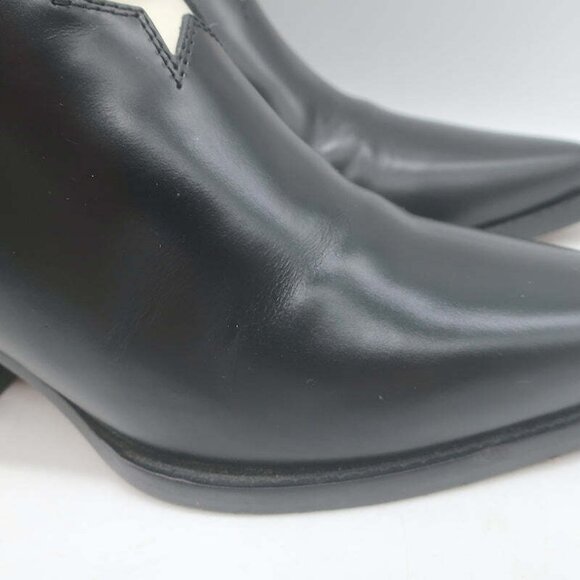 Christian Dior L.A. Ankle Boots Black Leather Size 36.5 Western Booties - Picture 3 of 12